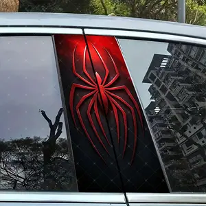 2pc Spider Vinyl Sticker Car B Pillar Protection Decal, Truck Car Decal, Automobile Decals, Easy Peel & Stick Waterproof Sunproof Scratch Resistant for All Cars
