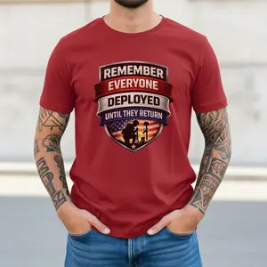 Remember Everyone Deployed Shirt RED Friday Patriotic Military Support Tee