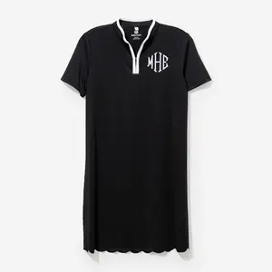 Marleylilly ML Monogrammed Quarter Zip Dress - Black Athletic Dress for Active Women, Soft Breathable Fabric, Stylish Fit, Ideal for Sportswear & Casual Wear