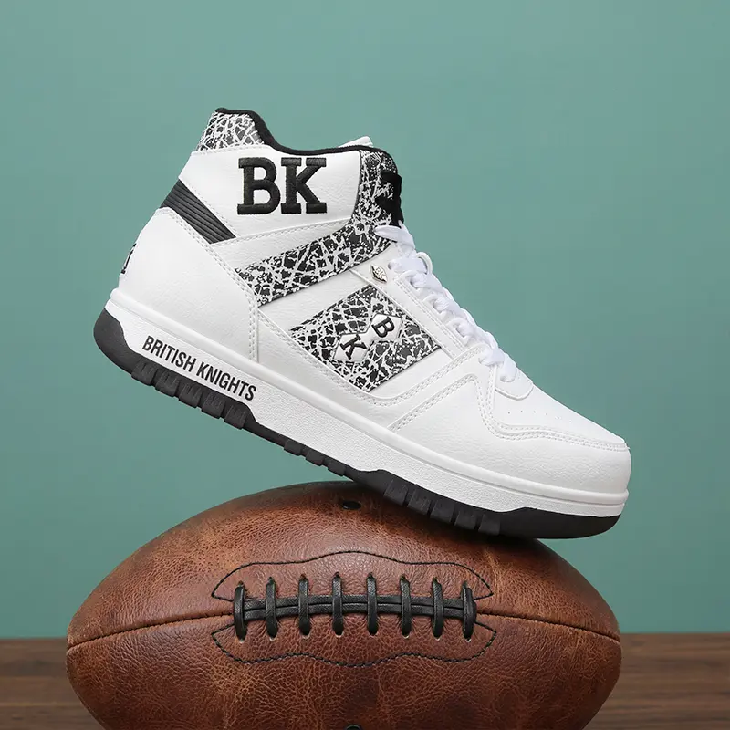 British Knights Men's High Top Casual Trainers - Black & White Classic Sneakers, No-Fuss Summer Casual Footwear for Sneakerheads, Back-to-School Stock-Up Option, High Top Shoes, Fashionable Sports Shoes, Athletic, Walking Shoes