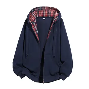 Black hooded cardigan sweatshirt jacket with metal zipper, smooth closure, side slant pocket zipper, convenient storage, ribbed cuffs, comfortable and warm, suitable for commuting, outdoor activities, and everyday casual wear.