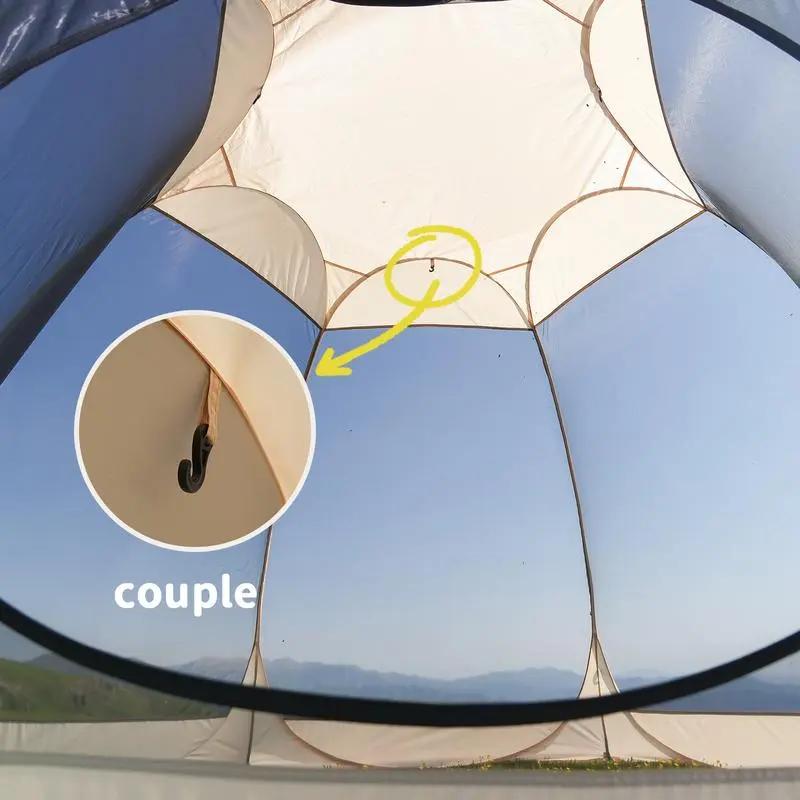 PAKICETUS 6-8 Person Pop-Up Screen House Tent, 2-in-1 Mosquito NetS helter & Sun Shade, Weatherproof Multi-Layer Mesh Canopy for Camping, Backyard, Garden, Outdoor Activities