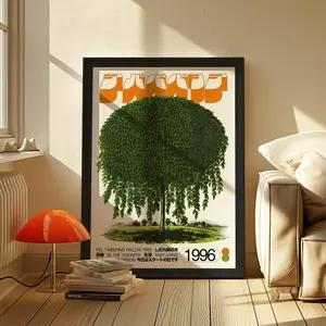 Willow Tree Art Poster - George Kempster Style, Minimalist Contemporary Art Print, Nature Lovers Gift (No Frame)