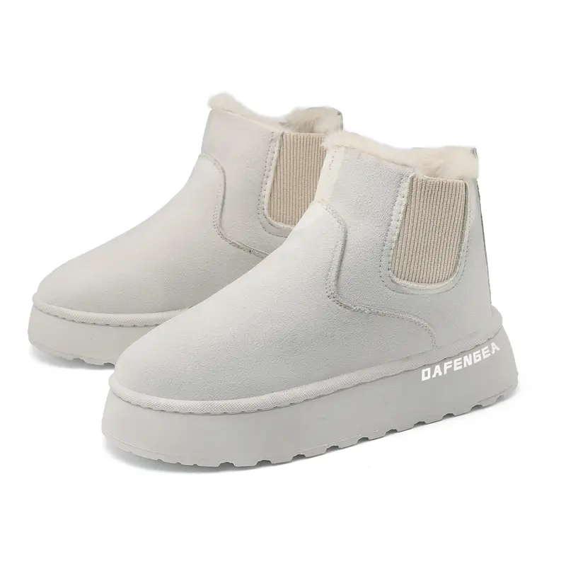Women's Platform Cute Ankle Boots Warm Fluffy Fuzzy Lining Slip On Water Resistant Winter Snow Boot Slipper House Outdoor Indoor Shoes for Ladies Gift