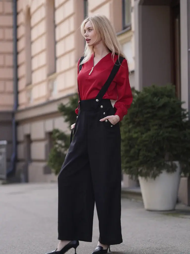 RETRO STAGE Women's 1930s Vintage Wine Red Cotton-Polyester Blend V-Neck Puff Long-Sleeve Medium-Length Minimalist Casual Autumn Blouse - Hand Wash Only, Iron on Reverse, Women's Vintage Tops & Shirts, Going Out, Office Ootd, Fitted