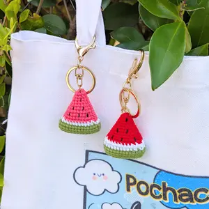 Watermelon Colorful Crocheted Keychain – Cute Handmade Fruit Charm, Kawaii Summer Accessory
