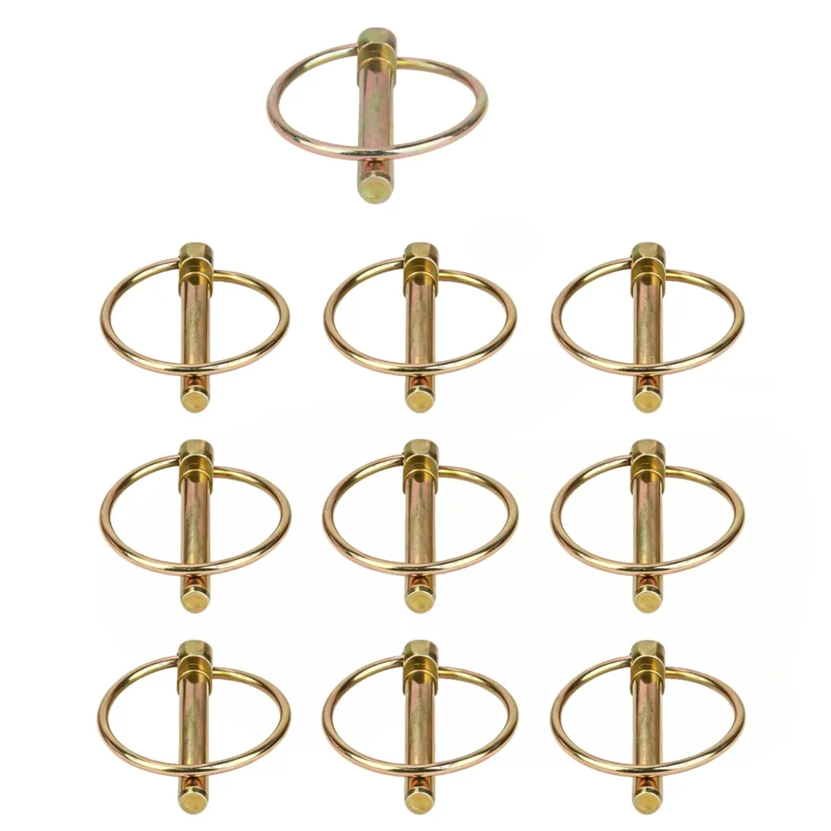 Steel Pin, 10pcs/set Secure Heavy Duty Quick Release Steel Pin, Universal Fastener for Farm Tractor, Trailer, Truck & Lawn Mower
