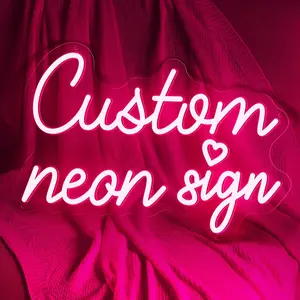 Custom Neon Sign for Wall Decor Personalized Dimmable LED Neon Sign Customizable Light Up Sign for Wedding Family Birthday Gift Party Beauty Bar Game Room Neon Light Business Signs