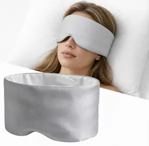 Cooling & Cozy Weighted Sleep Mask – Full Blackout Eye Cover with Adjustable Strap, Perfect for Sleep, Travel & Power Naps