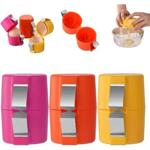 Egg Shell Opener Egg Cracker Tool for Raw Eggs Egg Topper Cutter Hard Boiled Egg Peeler Cube Egg Separator Stainless Steel Eggshell Breaker Multifunctional Raw Eggs Cracking Tool Kitchen Gadgets
