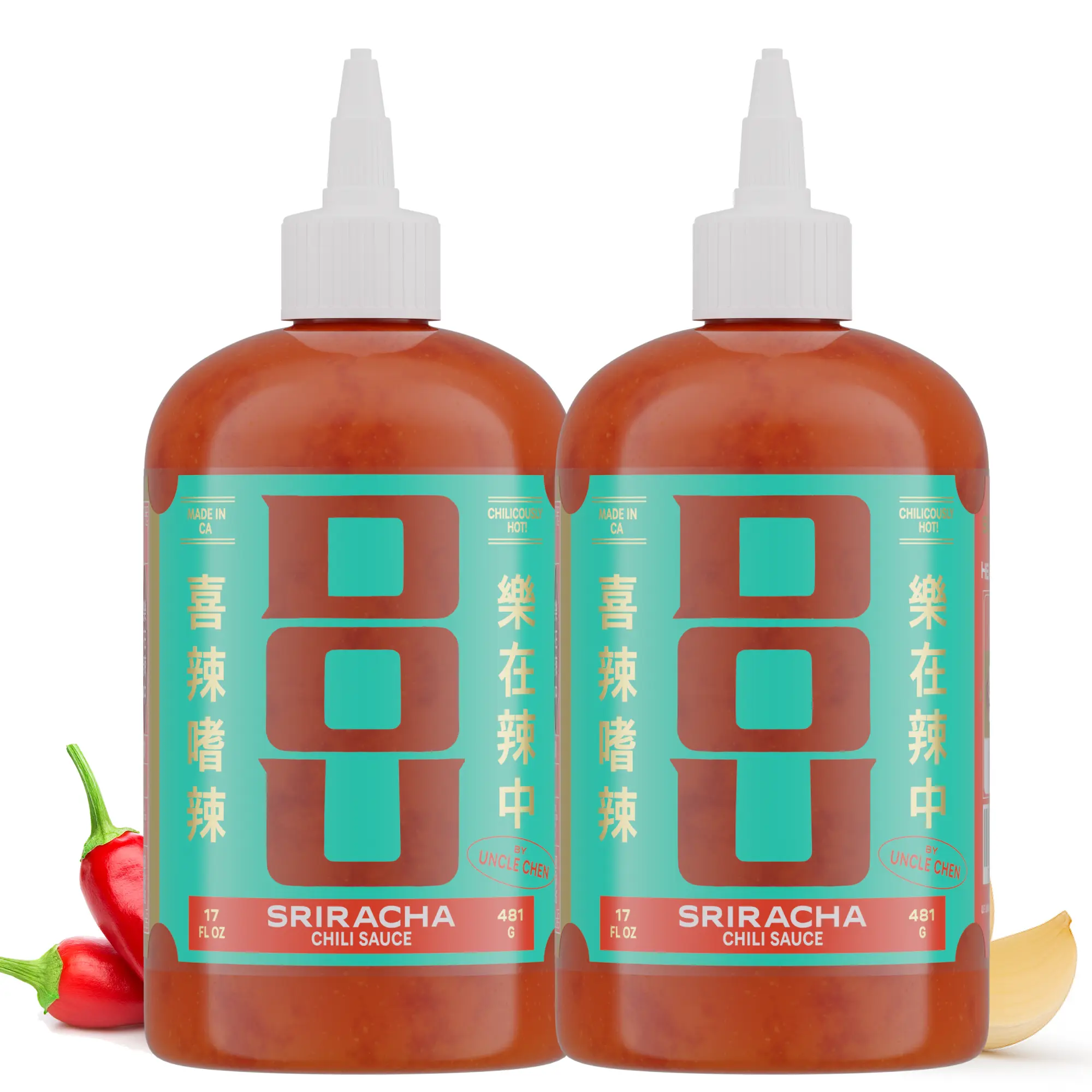 2x DOU Sriracha Chili Sauce - Bold Heat Whole Foods 3 Generations Deep Flavor Dip Garlic Sambal No MSG Clean Commitment