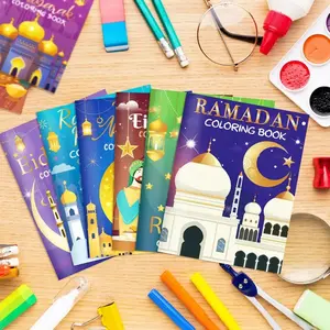 Kids Coloring Book with Watercolors Portable Painting Set for Children