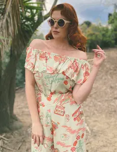 Doris Mayday for Loco Lindo - Mint Vegas Baby Dolores Peasant Blouse