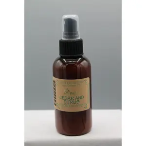 Cedar and Citrus Room Spray - Scented Fragrance in Dark Brown Bottle with Pump Dispenser