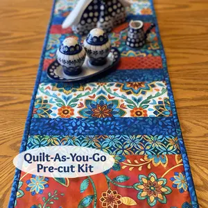 Boho Blooms 12"x42" Quilt-As-You-Go Table Runner Kit