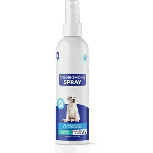 Medicated Chlorhexidine Skin Spray for Dogs & Cats - Antiseptic Treatment for Skin Infections & Irritations - Soothing Relief Formula - 8oz Bottle - Vet-Recommended Care for Pets dog  medicine