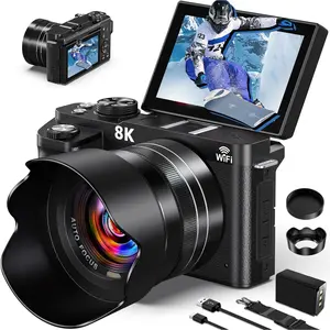 🔥8K BEAST! 88MP + 18x Optical Zoom | Must-Have for YouTube Creators🔥 180° Flip Screen + Lens Hood!