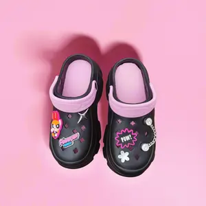 MINISO Powerpuff Girls Series Thick-Soled Fashionable Holey Slippers, Stylish Design, Comfortable to Wear