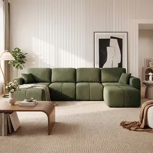 InnovarHome 149'' Boneless Oversized Modular Sectional Sofa – Grid Tufted Cloud Couch, Upholstered Sofa Bed, Deep Seat Plush Sofa for Living Room Apartment - No Assembly Required