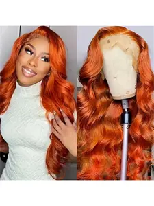 Ginger Wig Real Human Hair 5X5 HD Lace Frontal Wigs Human Hair Body Wave ginger lace front wigs Human Hair Pre Plucked 200% High Density 350# Ginger Orange Colored Wigs for Women
