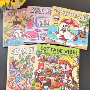 Cartoon Pattern Coloring Book, Thick Paper Coloring Book, DIY Painting Book, Suitable for All Kinds of Holiday Gift Giving