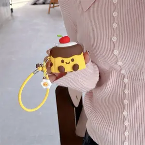 1 Pudding Apple shaped headphone case, drop resistant and durable silicone headphone case, Apple wireless Bluetooth earbuds headphone case, suitable for AirPods 1/2/3/4/pro/pro 2/pro 3