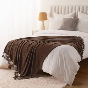 Battilo | Spring Decorative Fringe Velvety Throw - Elegant and Stylish Addition to Your Home Decor