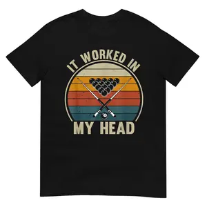 Funny Billiard Lover, Billiards Player Vintage Snooker T-Shirt Short Sleeve, Round Neck, Fashion TShirt