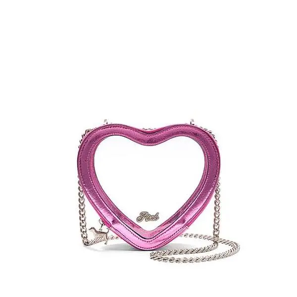 PINK Clear Heart Shoulder Bag