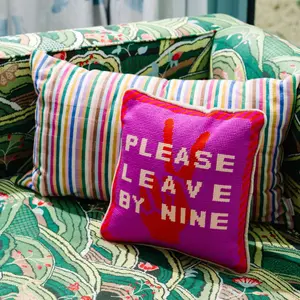 Leave by Nine Needlepoint Pillow