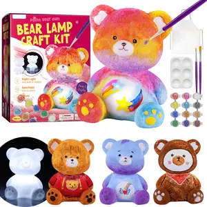 DIY Bear Lamp Set, Crafts Set, Painting Set for 6-12 year olds, Crafts for 8-12 year olds, Toys Girls Boys Birthday Gifts 3 4 5 6 7 8 9 10 11 12+ Age