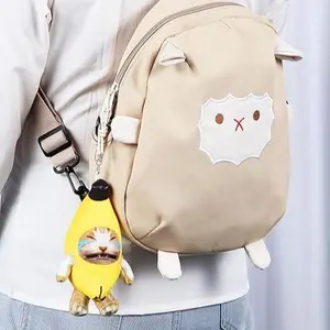 Crying Banana Cat Plush 7-Inch Cute Banana Cat Keychain Fun Happy Cat Plush Animal