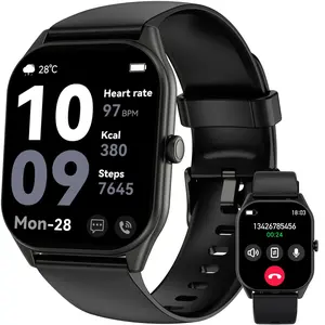 OUKITEL Smart Watch for Men Women, 2.0" HD Touchscreen Fitness Tracker, Bluetooth Calls/Notifications, IP68 Waterproof, 100+ Sport Modes Fitness Watch, Heart Rate Sleep Monitor Smartwatch for Android iOS