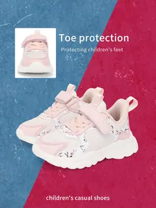 Spring Fall Leather Sneakers, Lightweight Breathable Shoes, Cute Floral Design, Adjustable Velcro, All Seasons