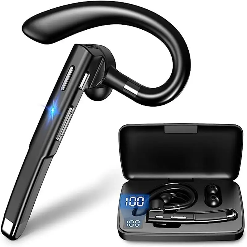 Hanging Ear Wireless Headset, Single Ear Design Noise Reduction Headphone, Lightweight Business Headphone for Driving, Sports, Travel