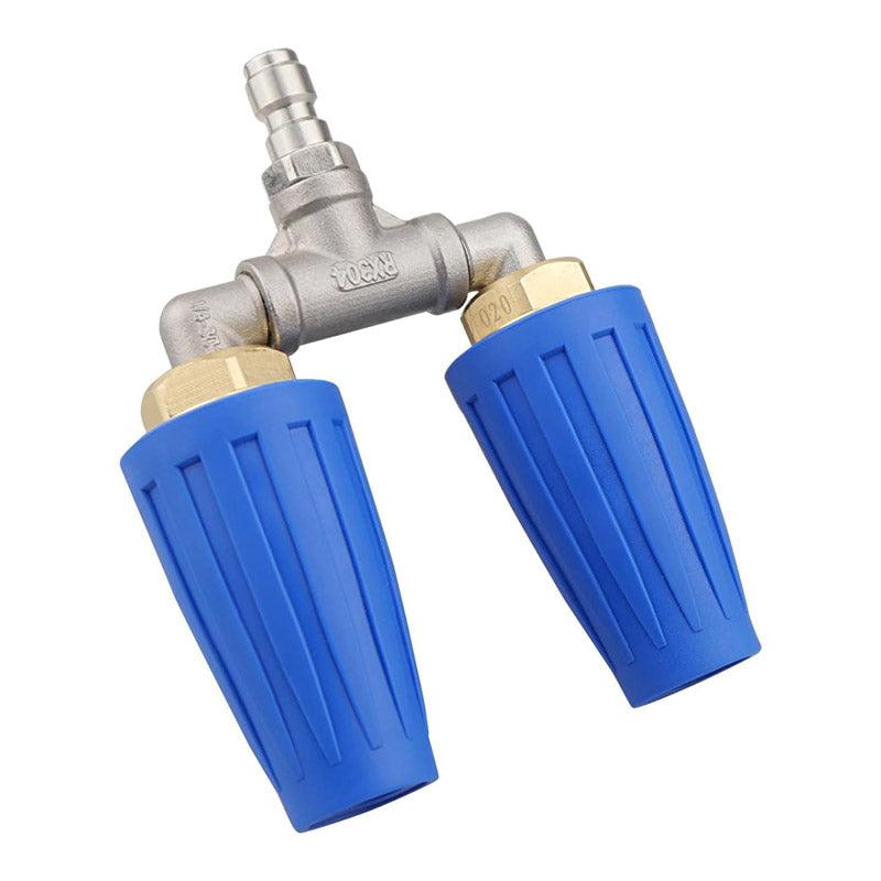 Stainless Steel Dual Turbo Nozzle for Pressure Washer - Superior Cleaning Performance, Durable & Easy Installation, 1/4" Quick Connector, Black/Blue/Orange/Red