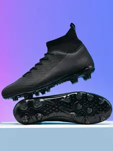 Youth Football Shoes with Tpu Nails, Anti-Slip High Top Design, Outdoor Lawn Training and Sports Games, Men's and Women's Lightweight Athletic Shoes, Football Boots