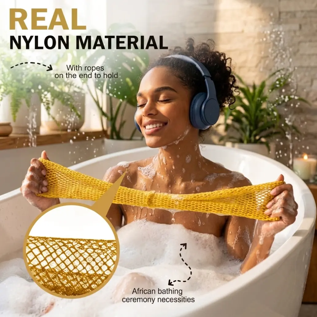 Eco-Material Mesh Net Exfoliating Bath Sponge - Spa-Grade Personal Bath Accessory, Exfoliating Scrubber for Deep Body Cleansing, Daily Skincare Essential, Exfoliating Bath Scrubber