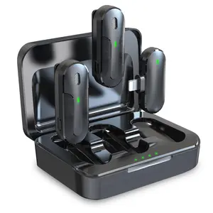 2 Wireless Lavalier Lapel Microphone for iPhone iPad Type C Noise Reduction, Plug-and-Play Mini Mic Set with Charging Case for Video Recording YouTube Vlogging Interview Video Shooting Tik Tok