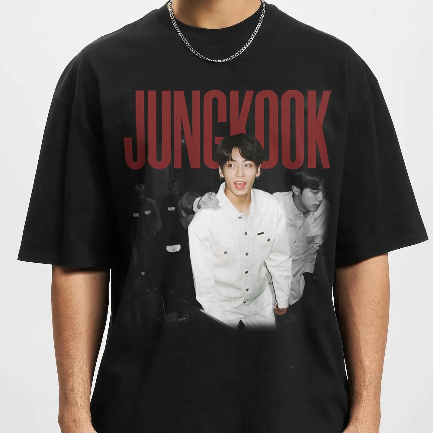 Limited Jungkook Bts Vintage T-shirt K-pop Hip Hop Music Gift For Woman And Man Unisex T-shirt Menswear Top