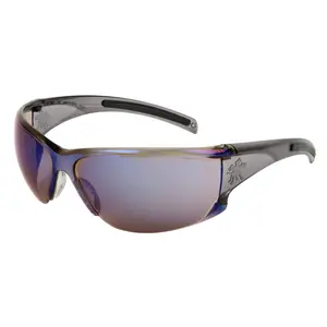 12 Pack of MCR Safety HK118 HK1 Series Gray Safety Glasses with Blue Diamond Mir
