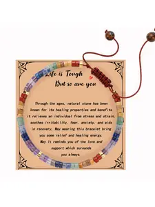 Men Women Natural Picasso Jasper Crystal Bracelet, Handmade Bohemian Rainbow Color Spiritual Jewelry, Gift for Friends