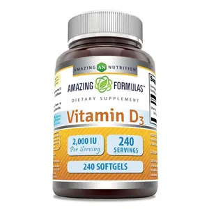 Amazing Formulas Vitamin D3 | 2000 IU | 240 Softgels | Non-GMO | Gluten-Free | Made in USA