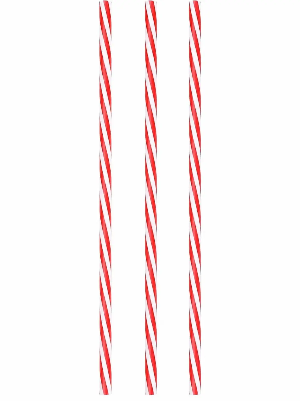 Candy Cane Straws - 9" Reusable Straws | Iced Coffee | Multi Compartment Drinks | Dirty Soda- Pack of 3