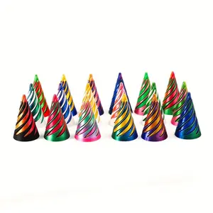 Impossible Cone Decorations, Spiral Pyramid Sculpture, 3D Printed, Living Room & Room Decoration, Stress Relief, Set of 3