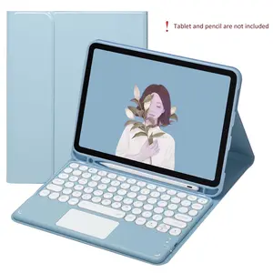 PU Leather Tablet Cover with Keyboard, 1 Count Cute Keyboard with Trackpad for iPad 10th Gen 2022 10.9inch, Tablet Casing, Tablet Accessories