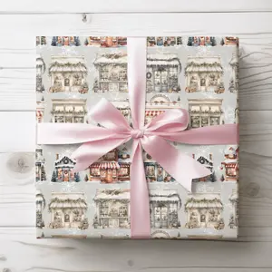 Holiday High Street – Quaint Christmas Village Shop Wrapping Paper