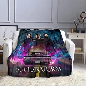 Supernatural Evil Power Printed Flannel Blanket, Fashion Warm Throw Blanket for Picnics, Bed Relaxation, Birthday Gift