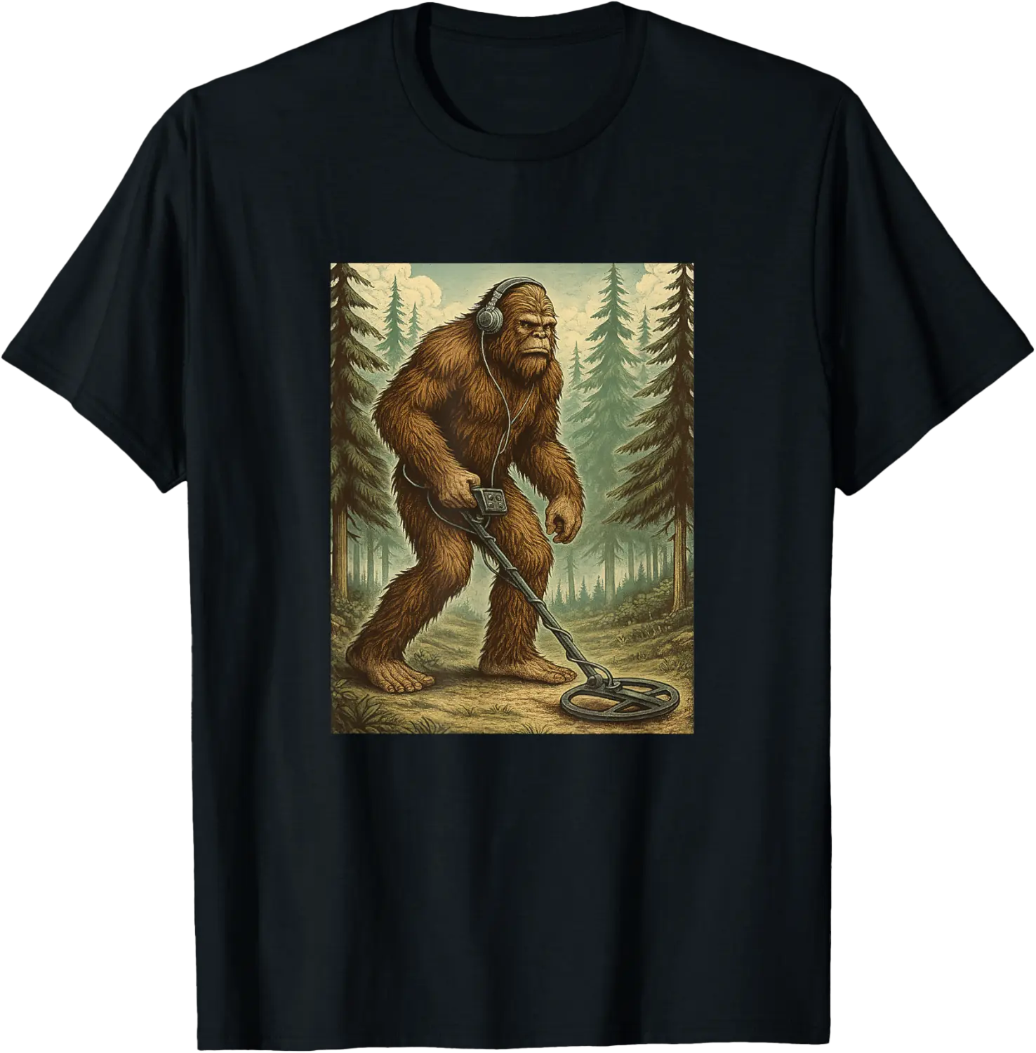Metal Detecting Shirt Dirt Fishing Bigfoot Metal Detector T-Shirt - Amaritayl Shop 24B0FF38R94Y