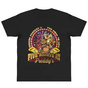 oversize Funny Five Nights at Freddy's graphic tees fnaf men's shirt freddybear horror game fans Gift y2k cotton Unisex fashion Casual Streetwear Top Trending